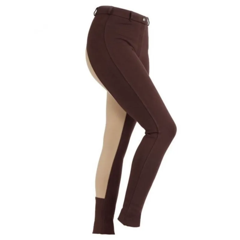 Shires Two Tone Wessex Jodhpurs - Chocolate/Taupe
